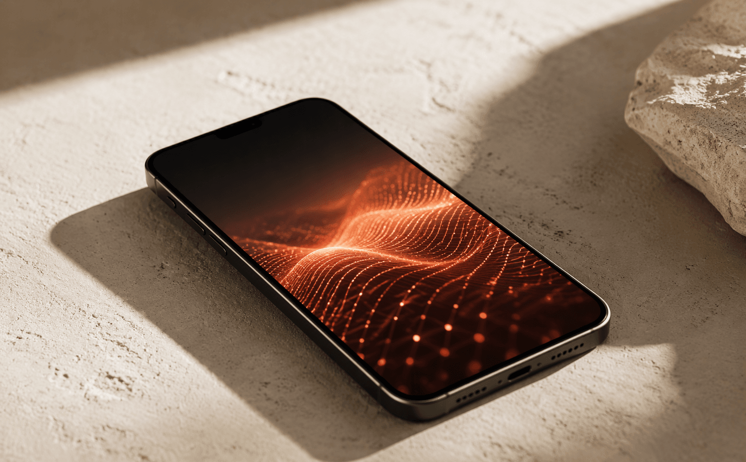 Smartphone avec ondes 5G orange